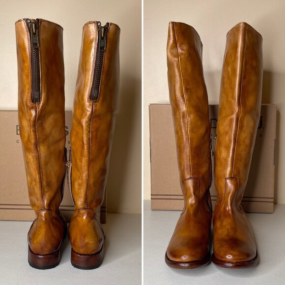 BED STU Tess Tan Distressed Leather Tall Riding Boots BEDSTU Size 8 - Picture 6 of 16
